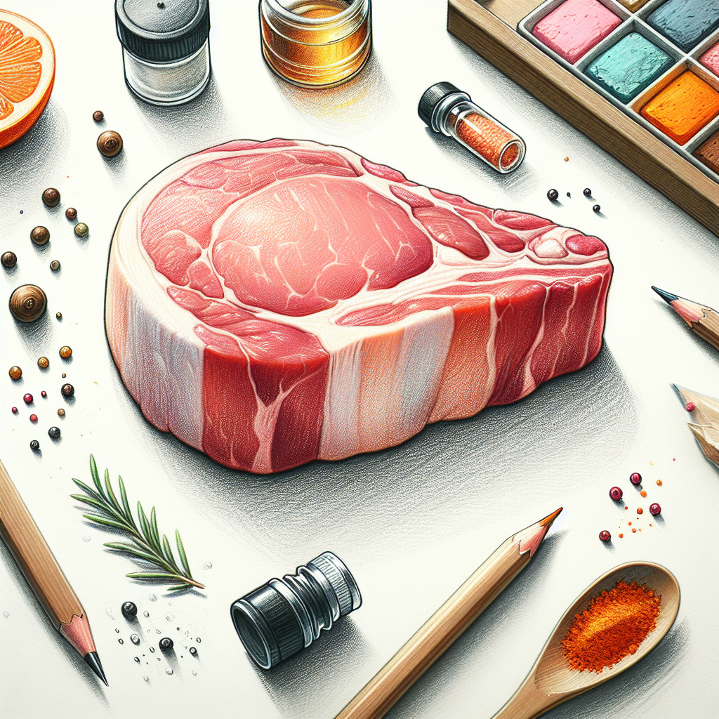 Pastelková ilustrace znázorňující téma: Maso a masné výrobky