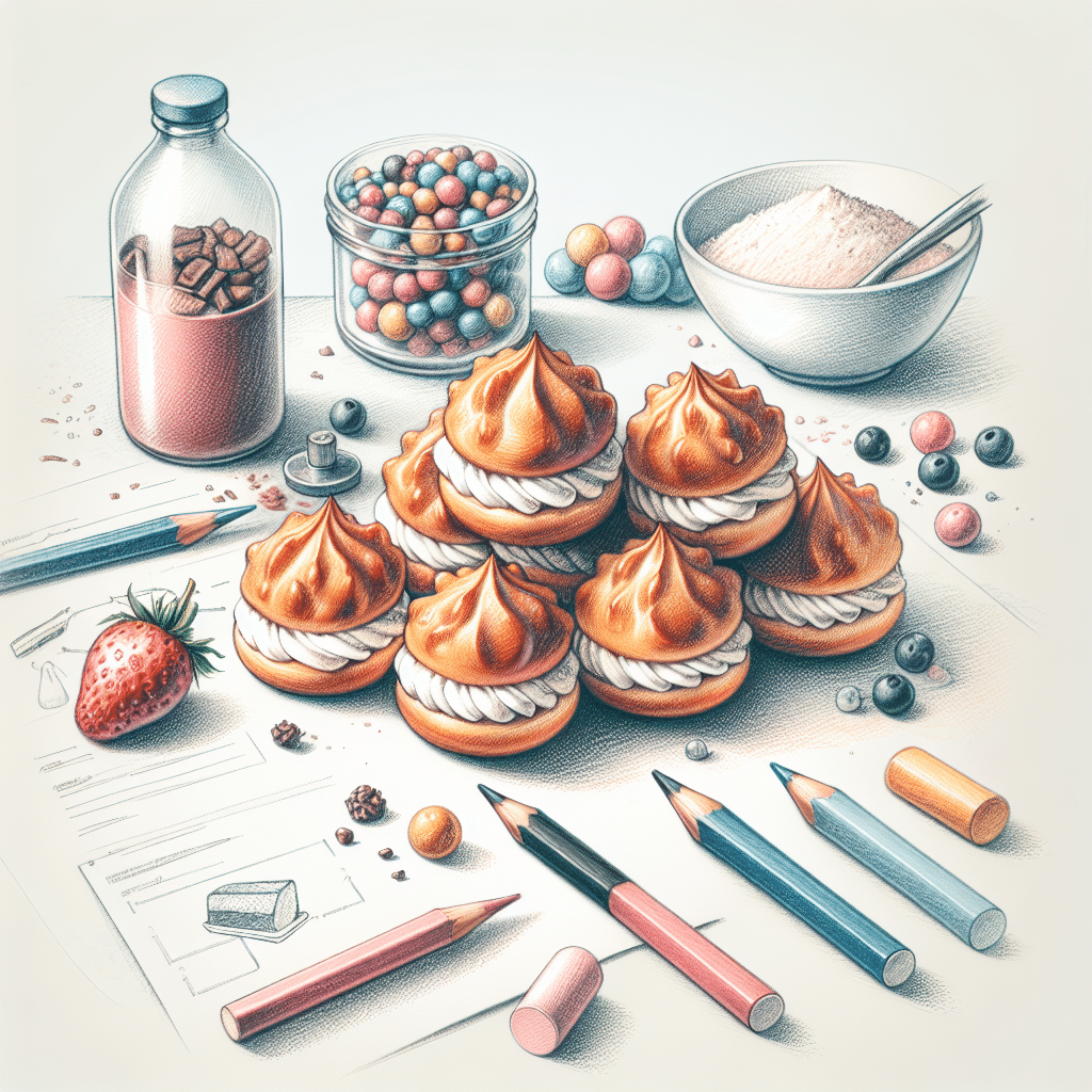 Pastelková ilustrace znázorňující téma: Dezerty