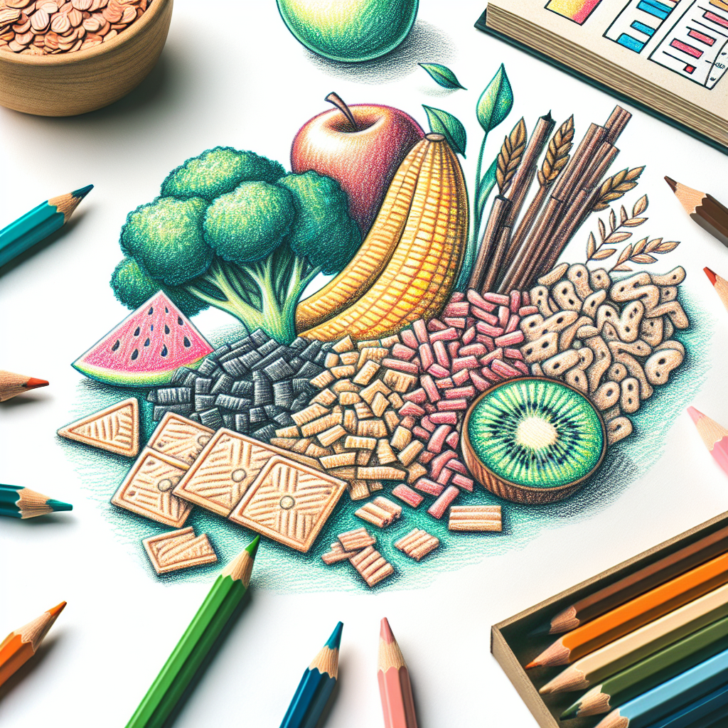 Pastelková ilustrace znázorňující téma: Výživa a zdraví