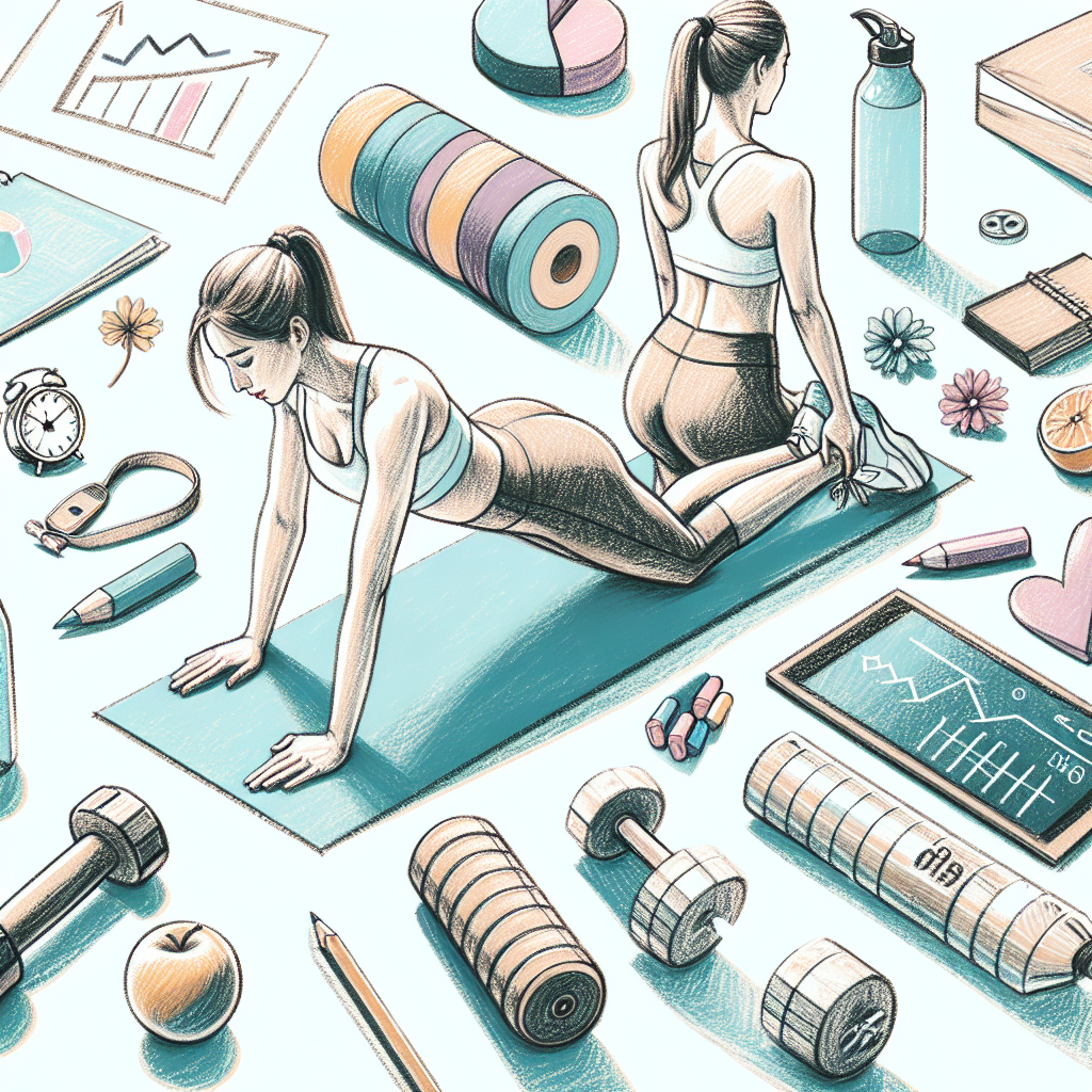 Pastelková ilustrace znázorňující téma: Cvičení a zdraví