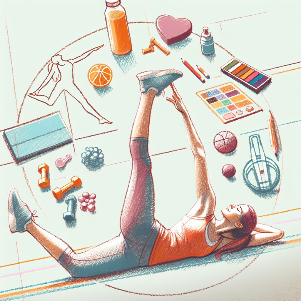 Pastelková ilustrace znázorňující téma: Cvičení a zdraví