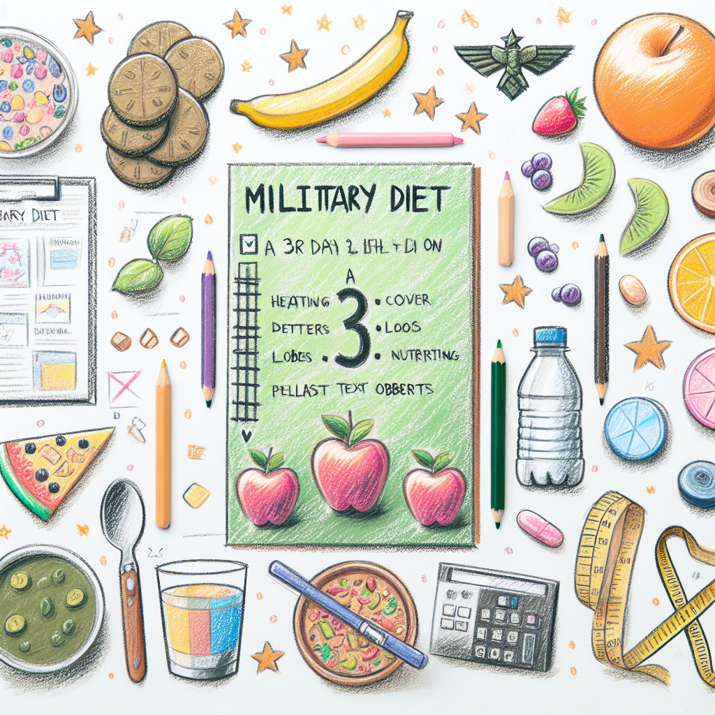 Pastelková ilustrace znázorňující téma: Diety