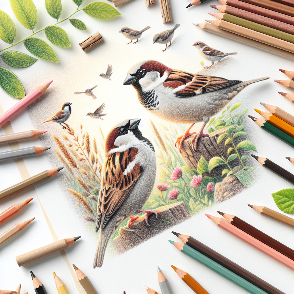 Pastelková ilustrace znázorňující téma: Ochrana ptáků