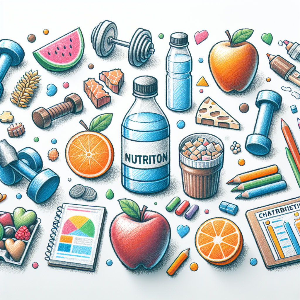 Pastelková ilustrace znázorňující téma: Fitness výživa