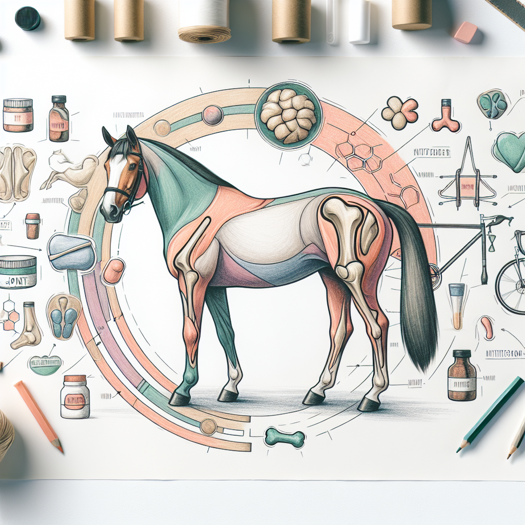Pastelková ilustrace znázorňující téma: Výživa koní