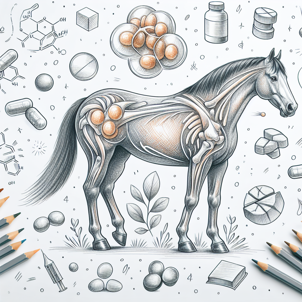 Pastelková ilustrace znázorňující téma: Výživa koní