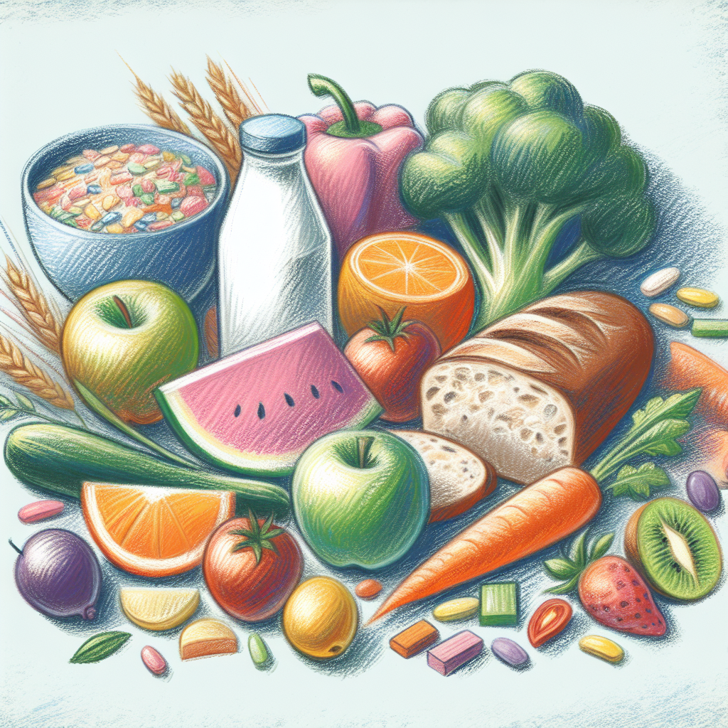 Pastelková ilustrace znázorňující téma: Dětská výživa