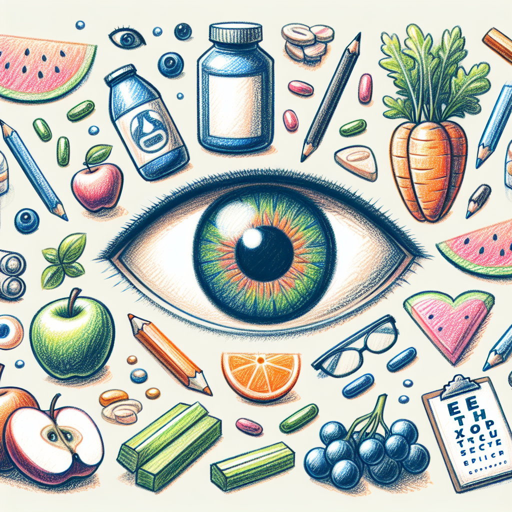 Pastelková ilustrace znázorňující téma: Zdraví a výživa