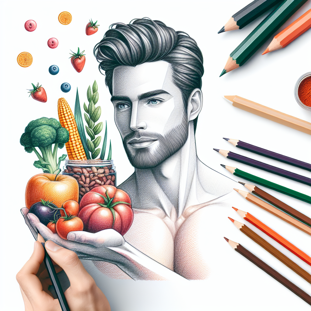 Pastelková ilustrace znázorňující téma: Výživa