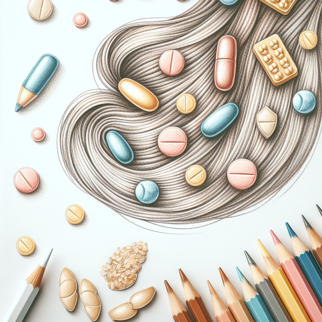 Pastelková ilustrace znázorňující téma: Zdraví vlasů