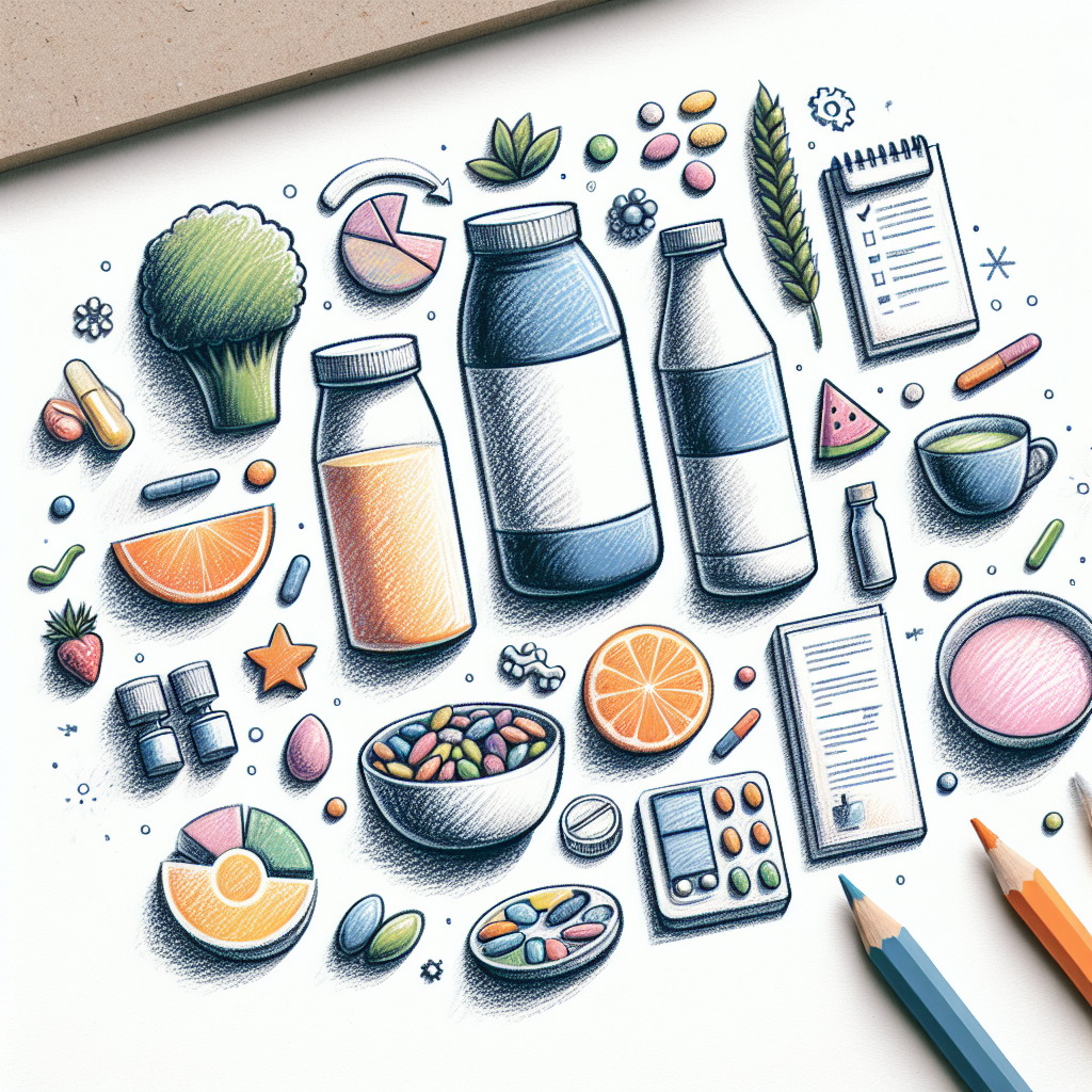 Pastelková ilustrace znázorňující téma: Výživa