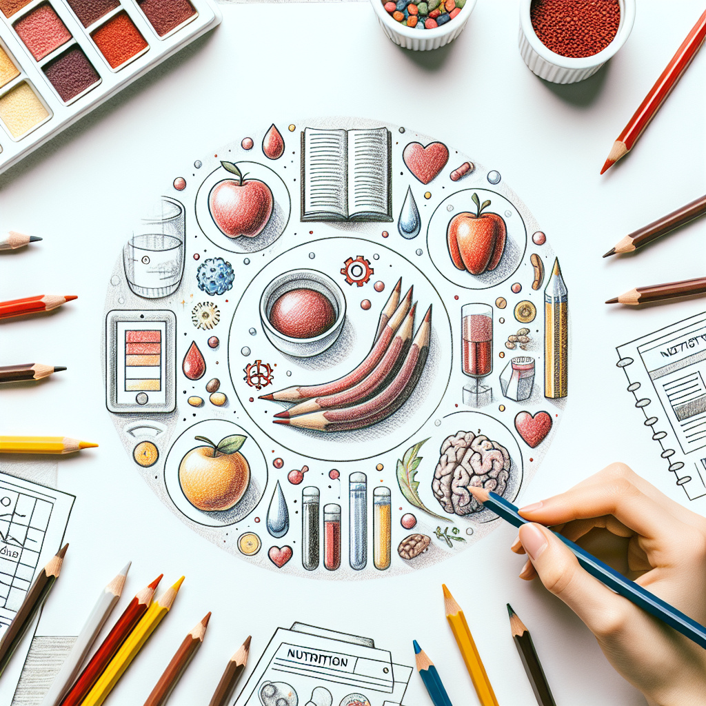 Pastelková ilustrace znázorňující téma: Výživa