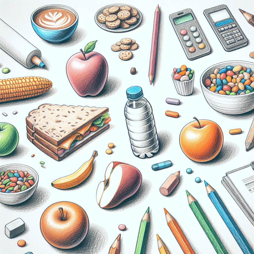 Pastelková ilustrace znázorňující téma: Výživa