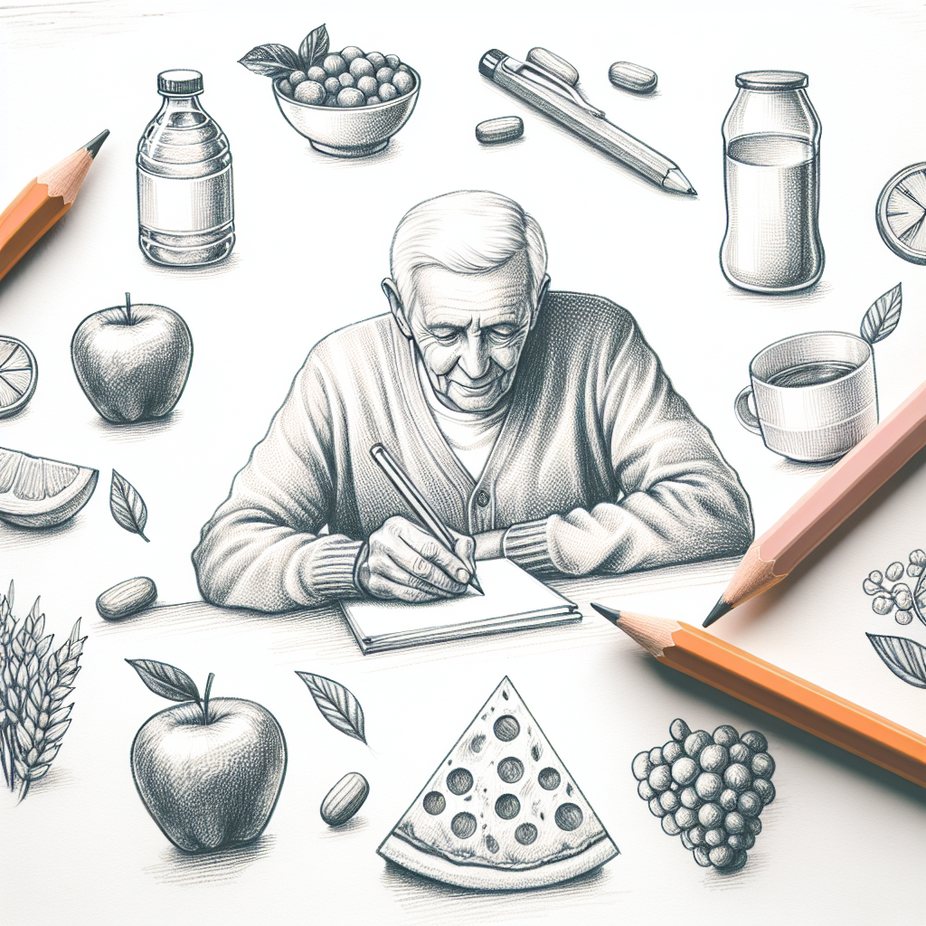 Pastelková ilustrace znázorňující téma: Výživa