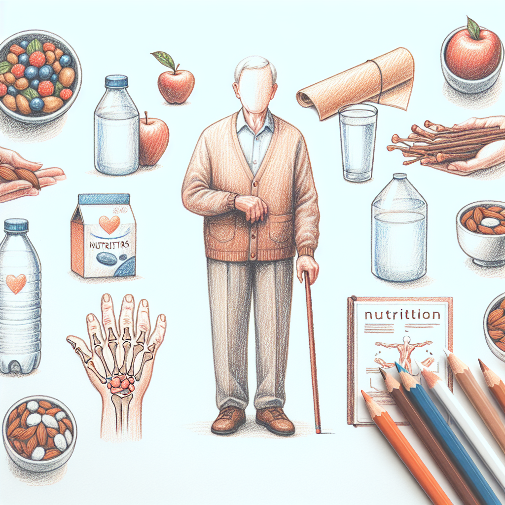 Pastelková ilustrace znázorňující téma: Výživa seniorů