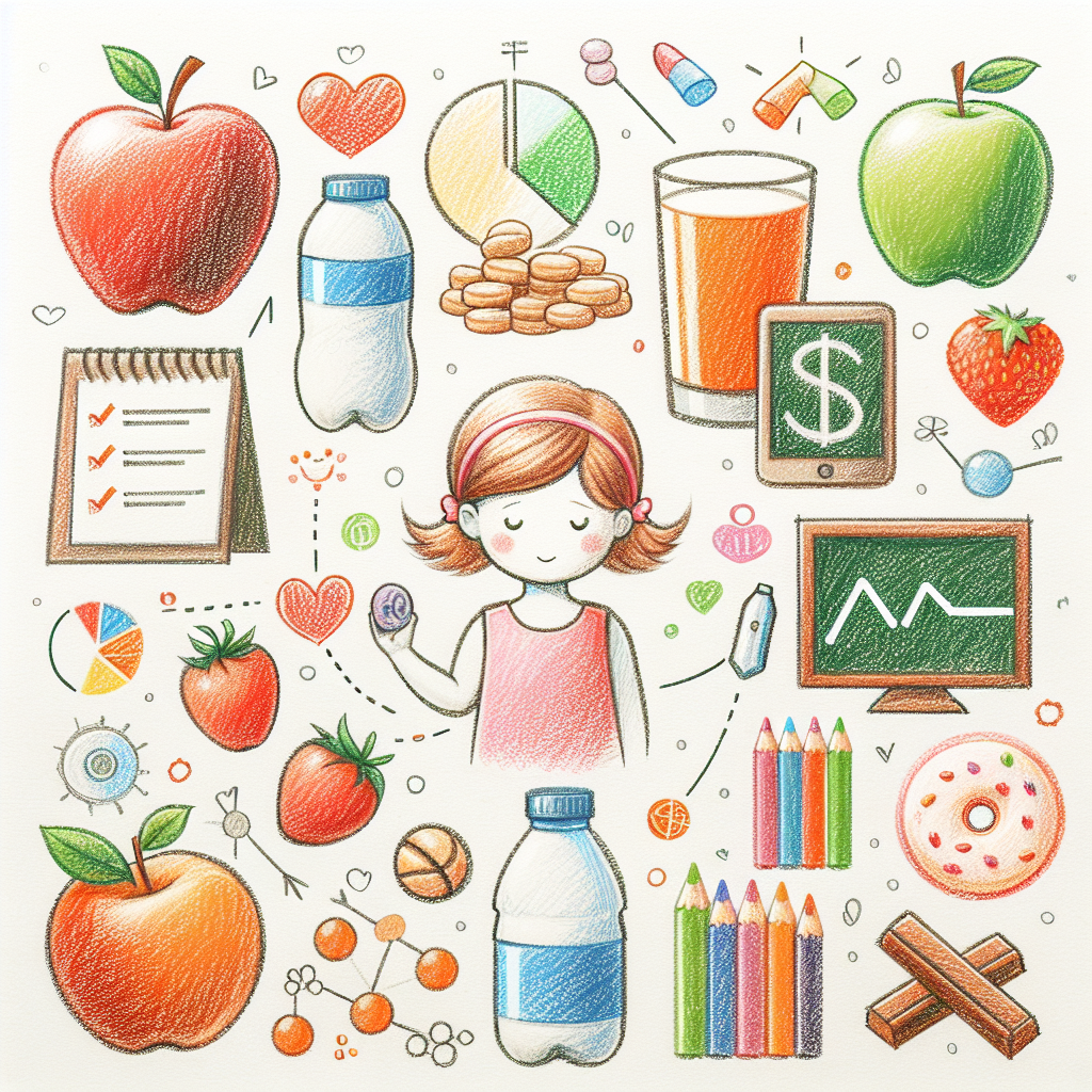 Pastelková ilustrace znázorňující téma: Výživa