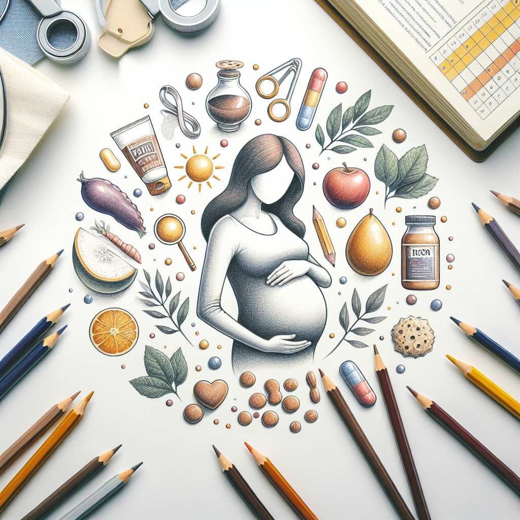 Pastelková ilustrace znázorňující téma: Těhotenství