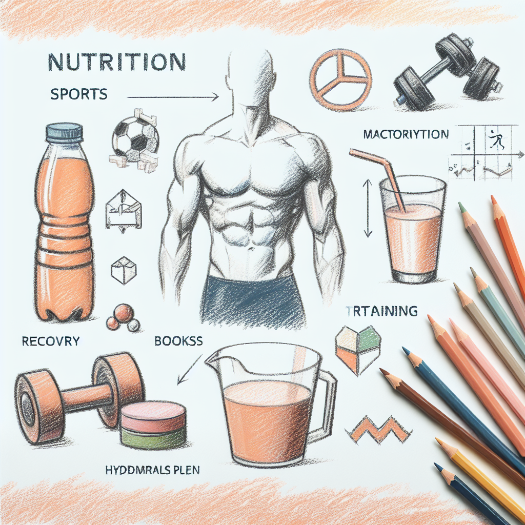 Pastelková ilustrace znázorňující téma: Sportovní výživa