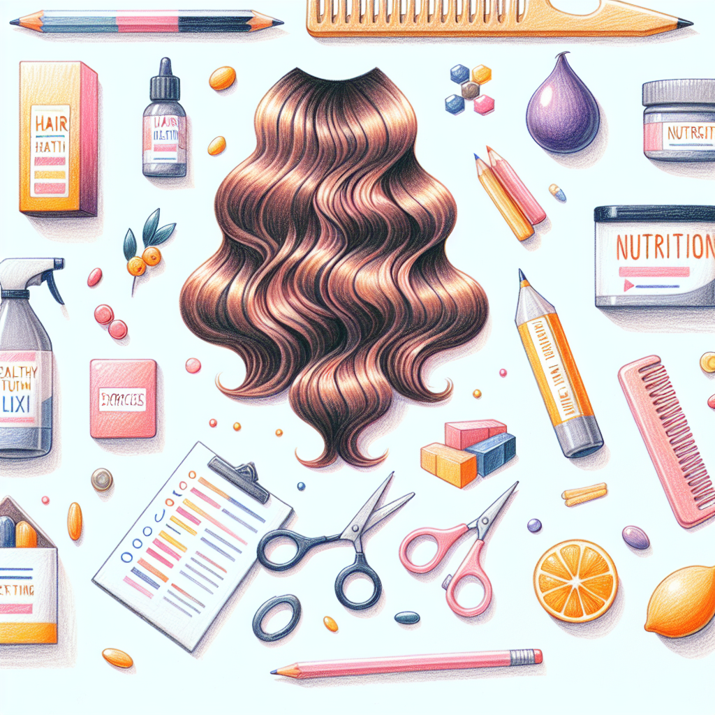 Pastelková ilustrace znázorňující téma: Zdraví vlasů