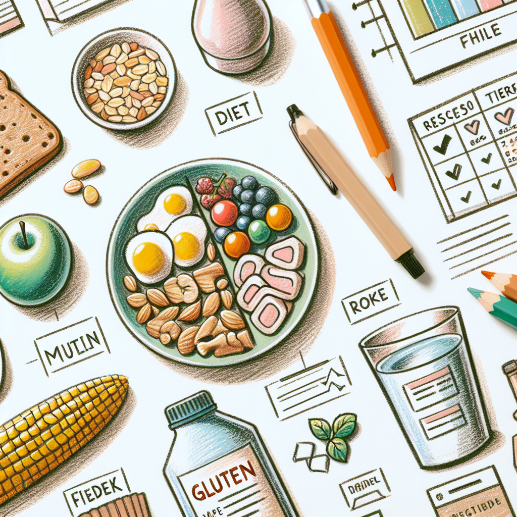 Pastelková ilustrace znázorňující téma: Bezlepková dieta