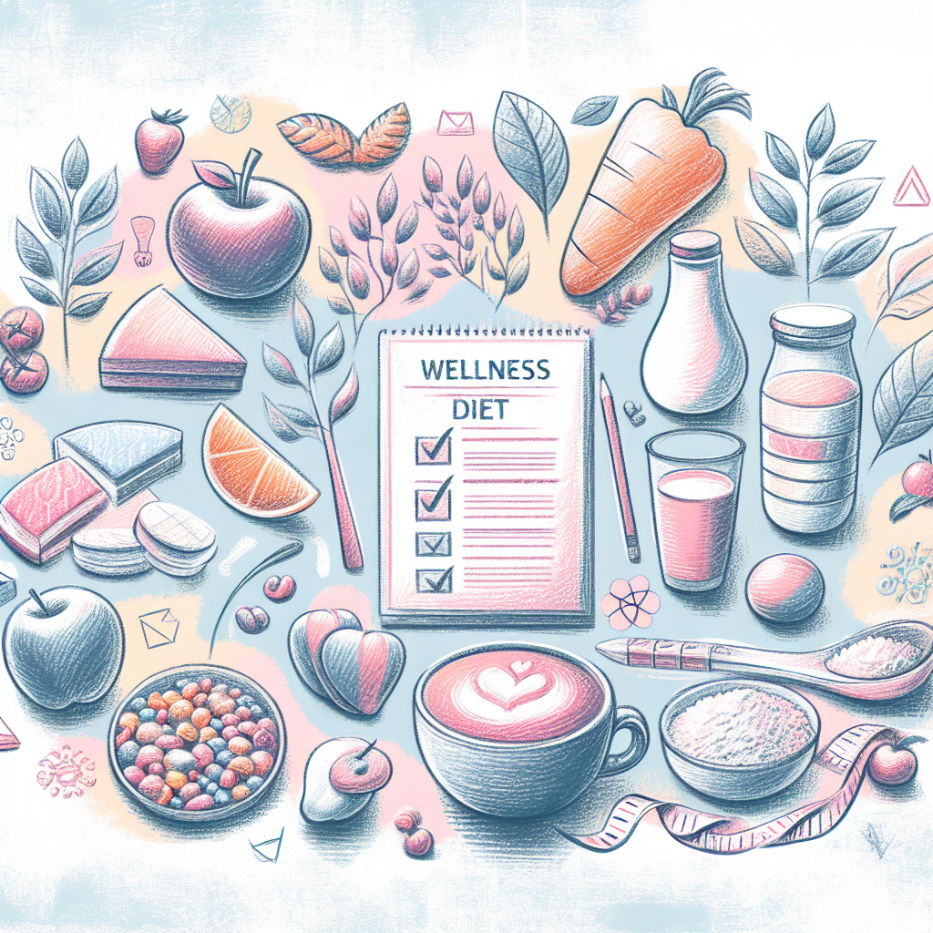 Pastelková ilustrace znázorňující téma: Výživa