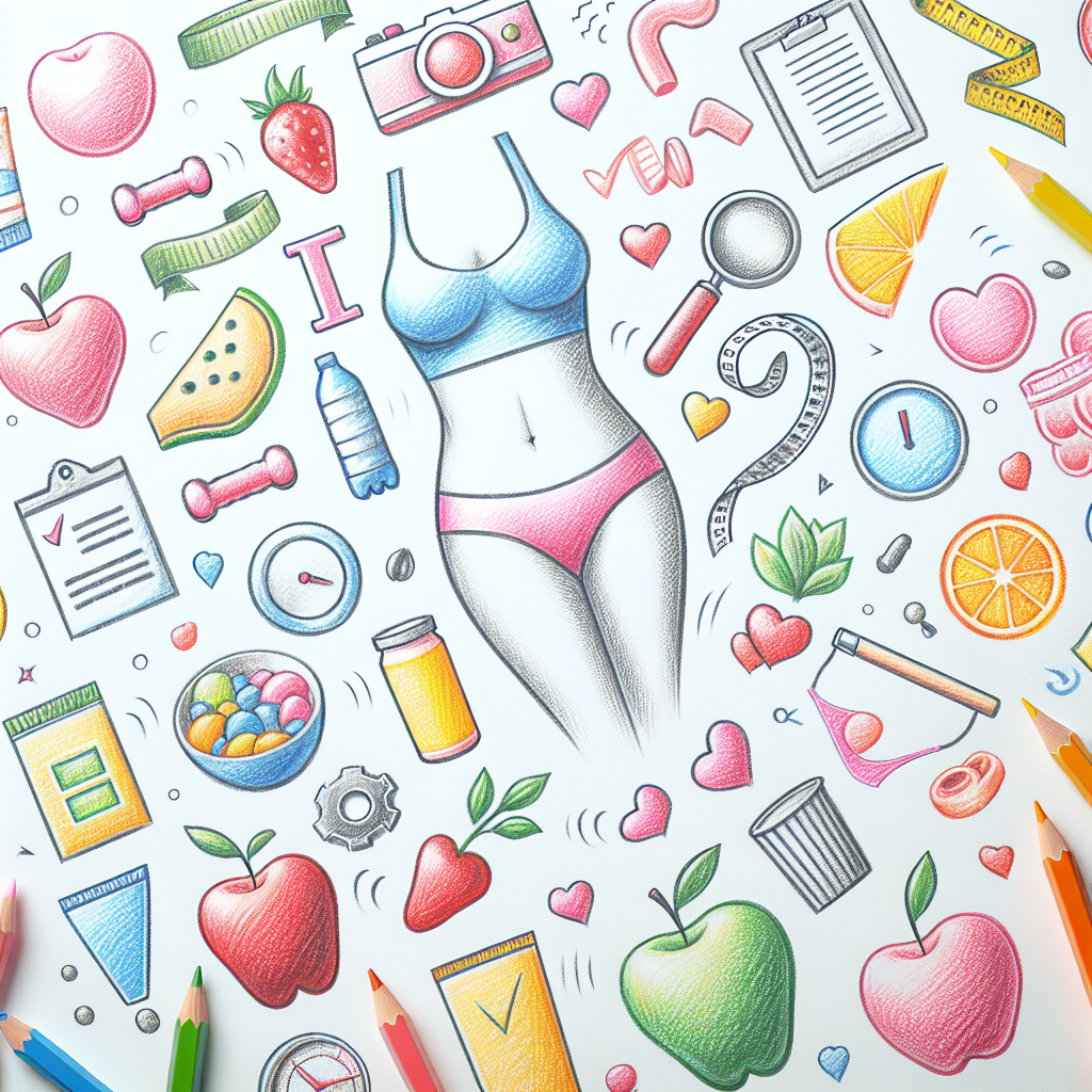 Pastelková ilustrace znázorňující téma: Hubnutí