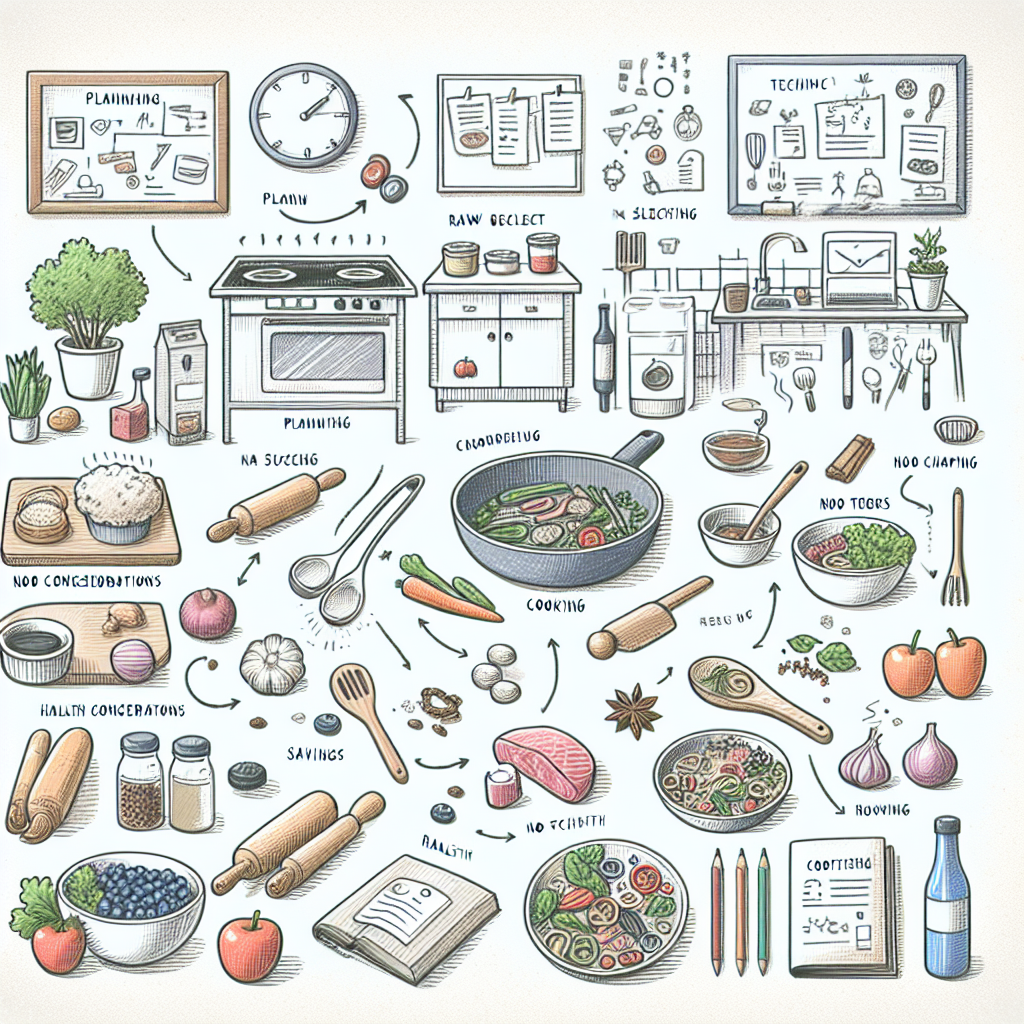Pastelková ilustrace znázorňující téma: Vaření