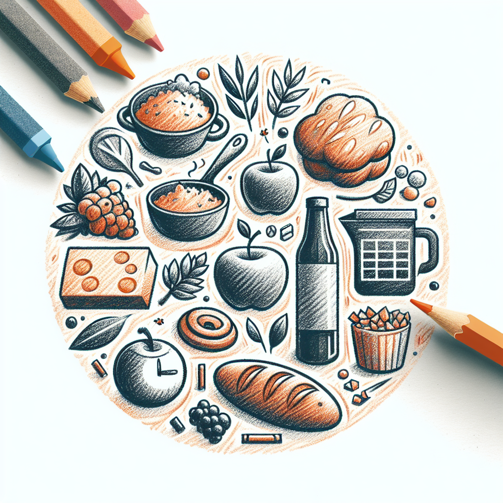 Pastelková ilustrace znázorňující téma: Vaření