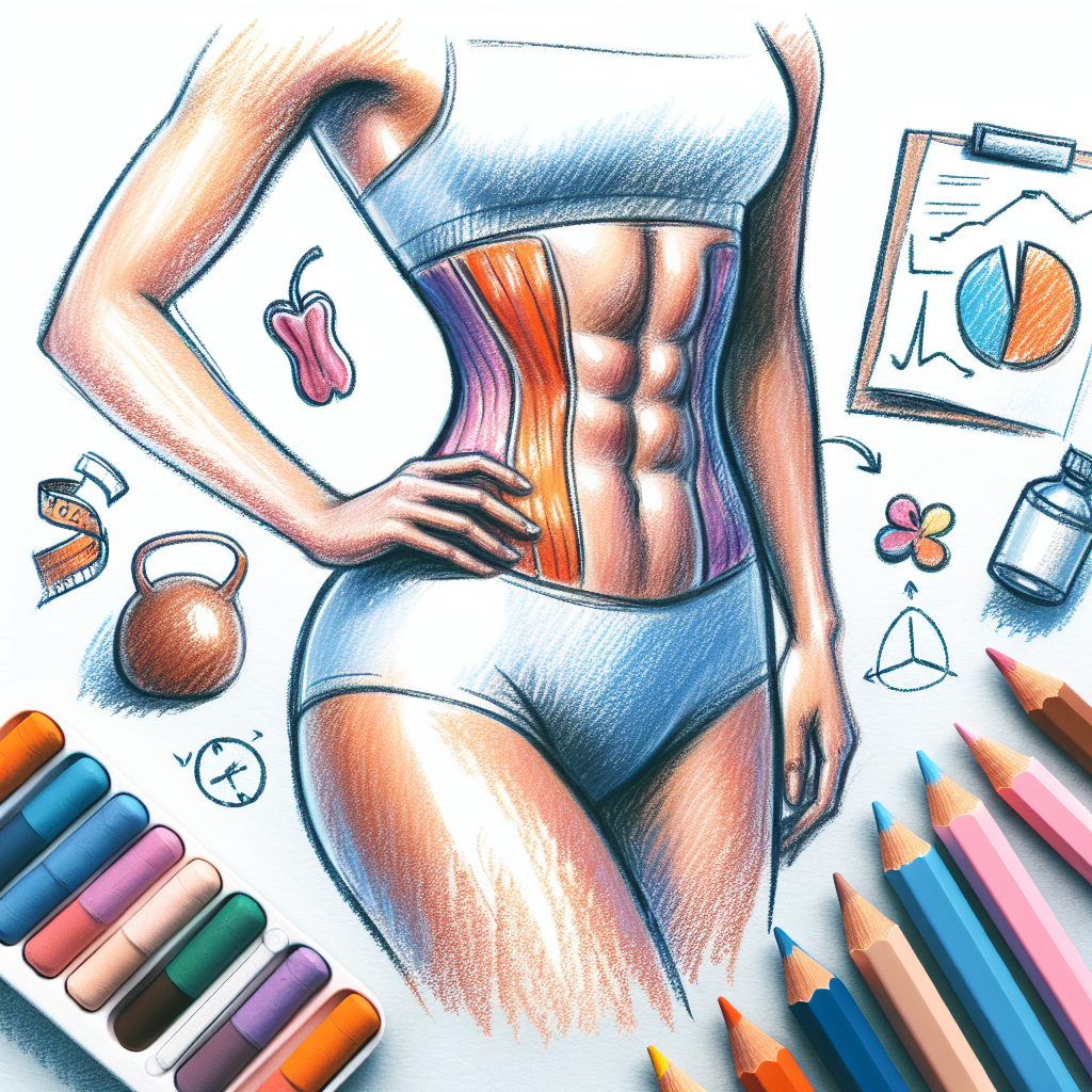 Pastelková ilustrace znázorňující téma: Hubnutí