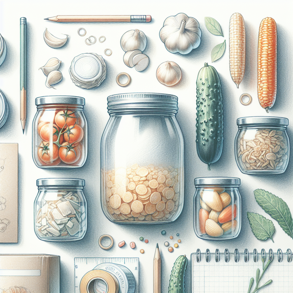 Pastelková ilustrace znázorňující téma: Konzervace potravin