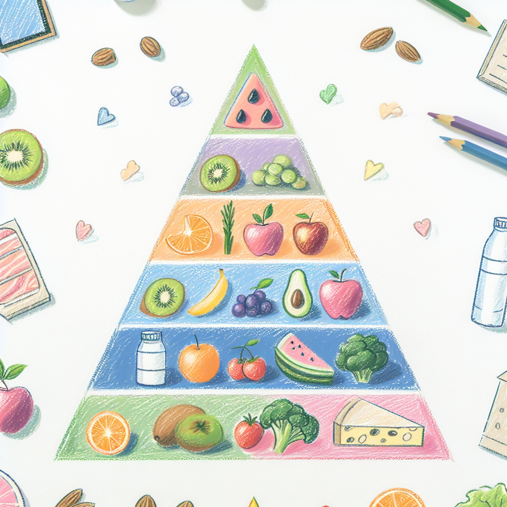 Pastelková ilustrace znázorňující téma: Výživa