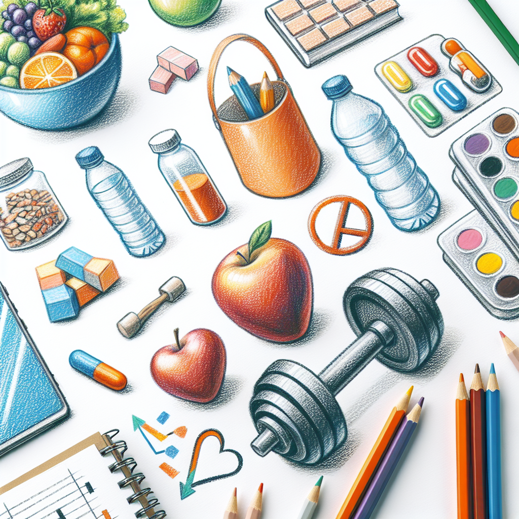 Pastelková ilustrace znázorňující téma: Zdravá výživa