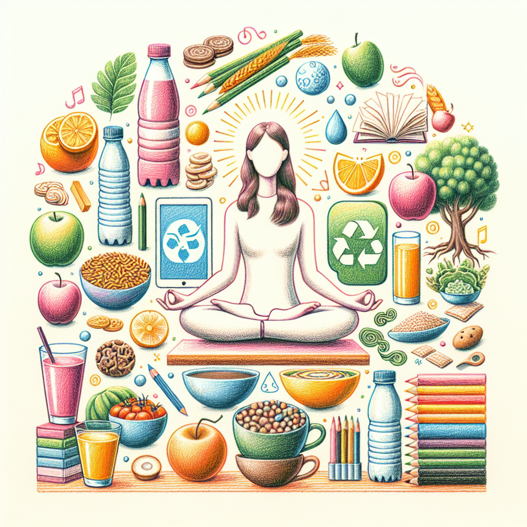 Pastelková ilustrace znázorňující téma: Zdravá výživa