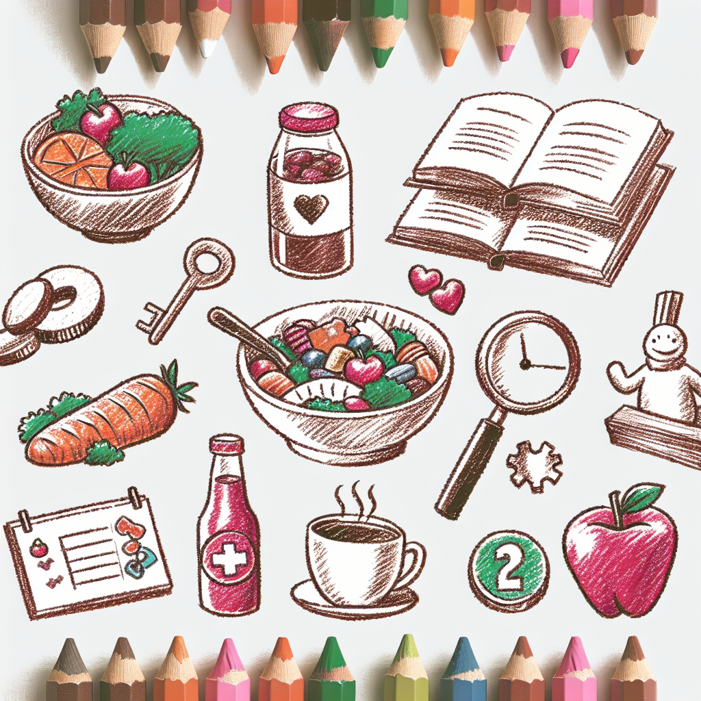 Pastelková ilustrace znázorňující téma: Zdravá výživa