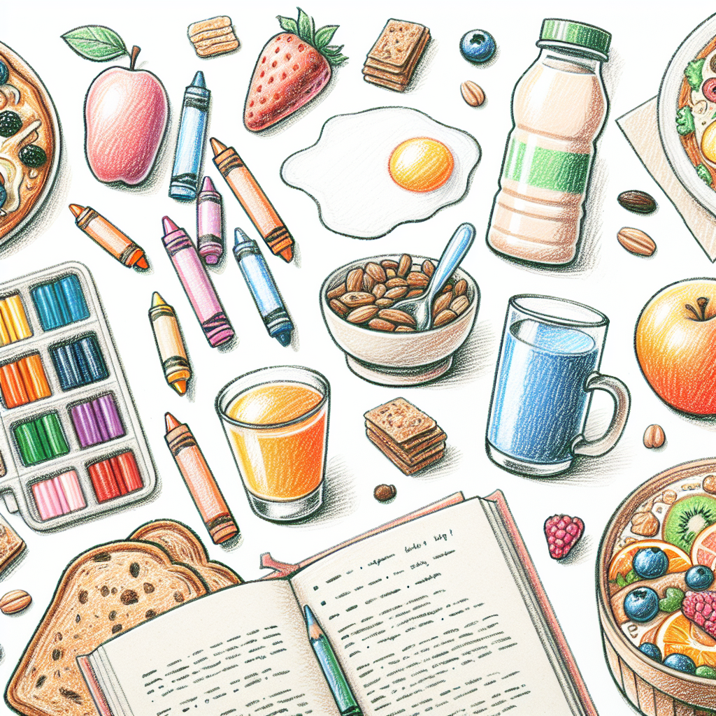 Pastelková ilustrace znázorňující téma: Zdravá výživa