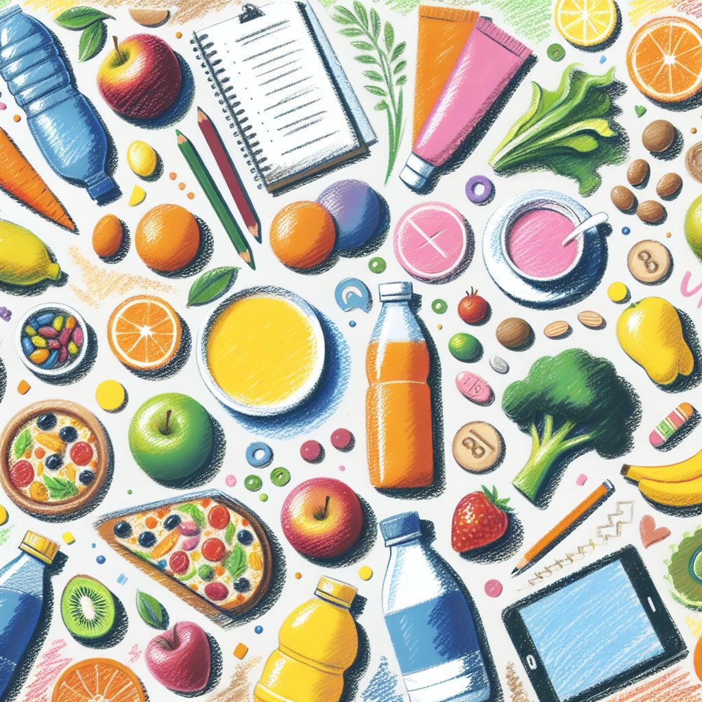 Pastelková ilustrace znázorňující téma: Zdravá výživa