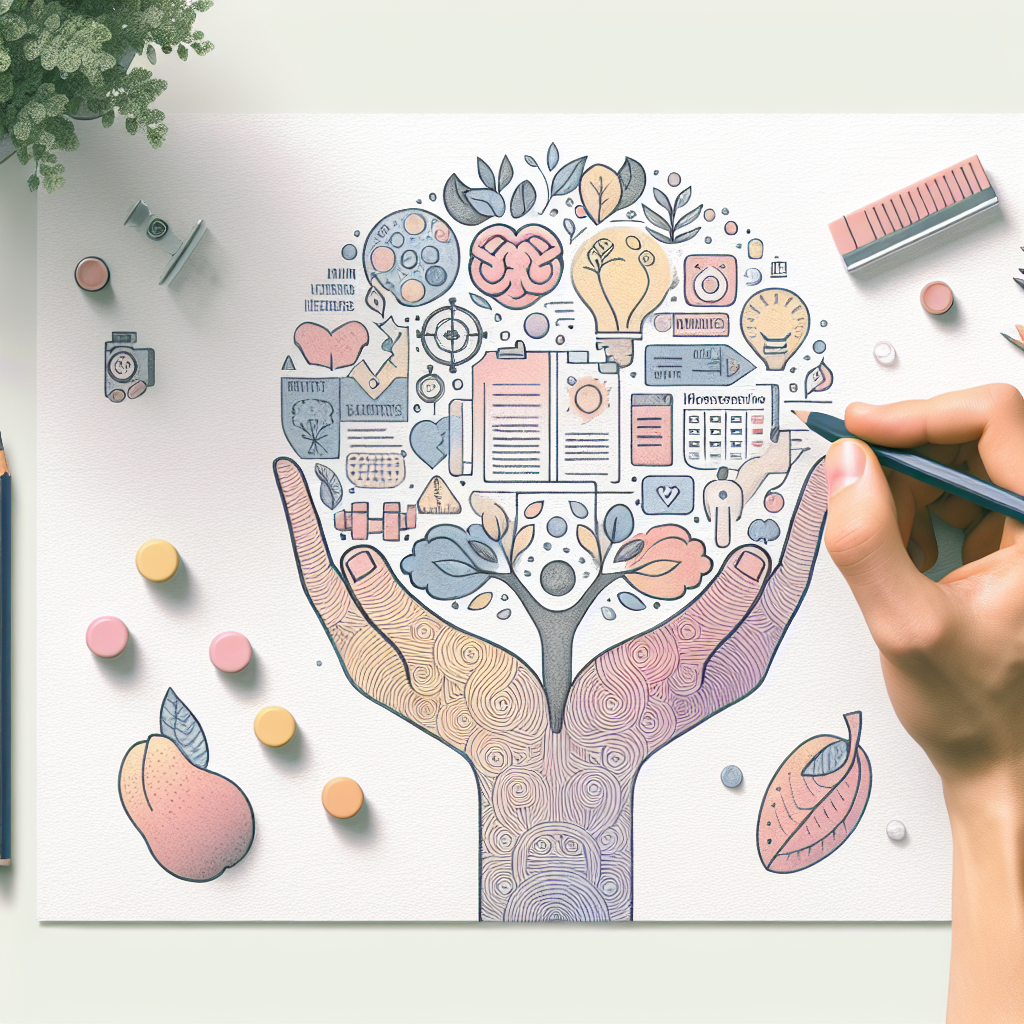 Pastelková ilustrace znázorňující téma: Zdravý životní styl