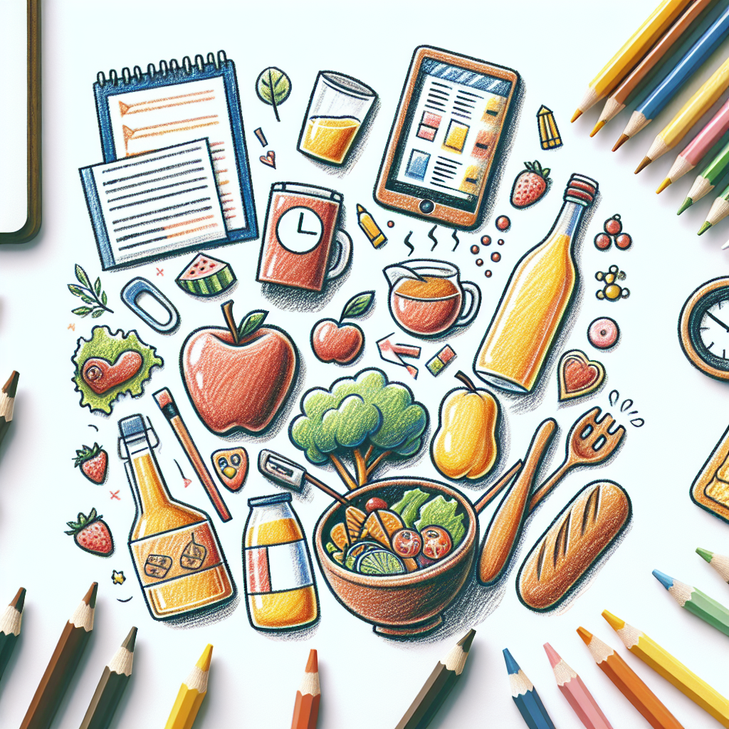 Pastelková ilustrace znázorňující téma: Zdravé vaření