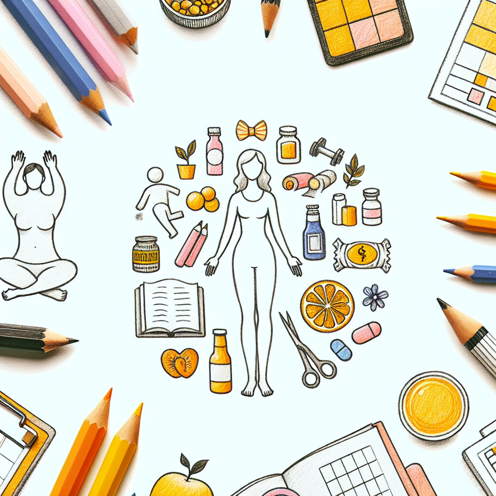 Pastelková ilustrace znázorňující téma: Zdraví a krása