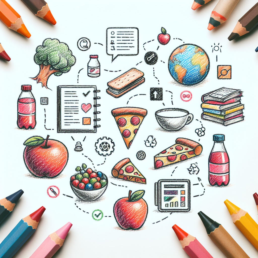 Pastelková ilustrace znázorňující téma: Zdravé stravování