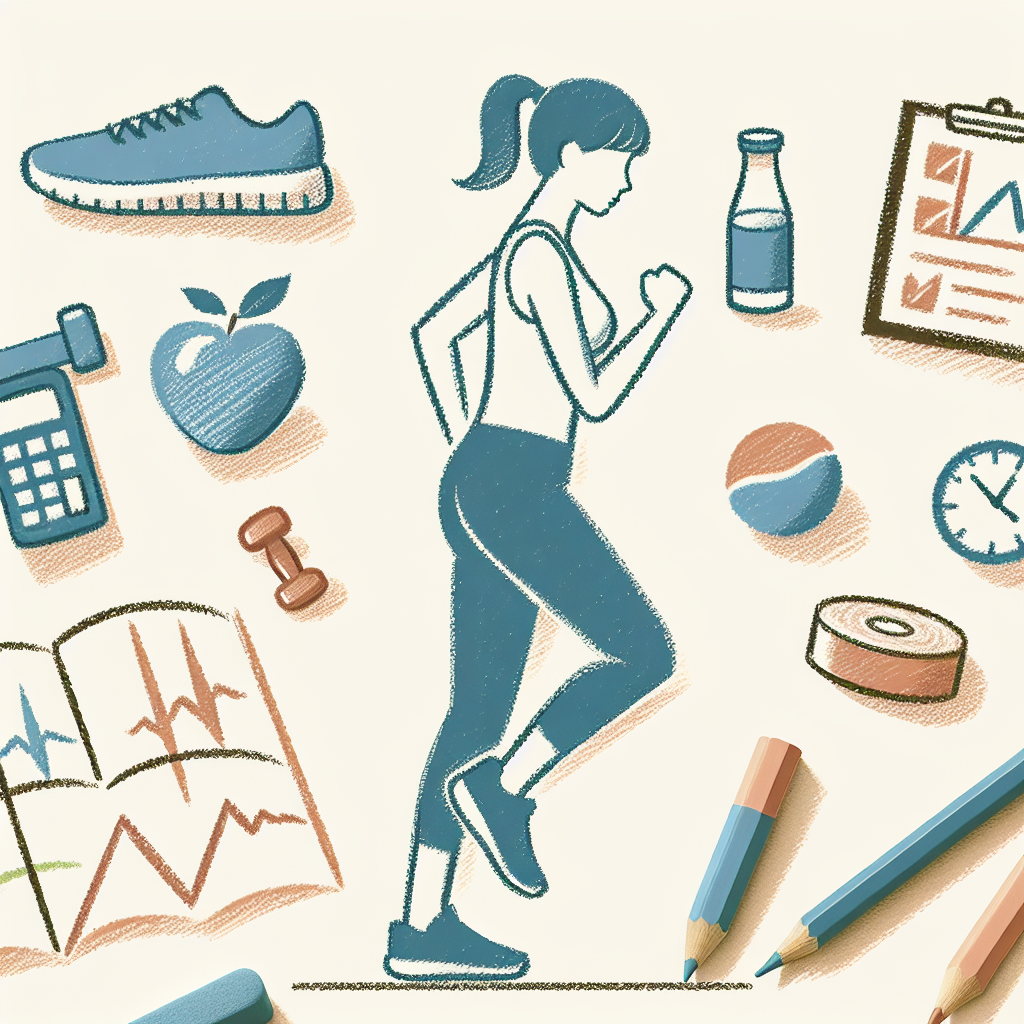 Pastelková ilustrace znázorňující téma: Zdraví a fitness