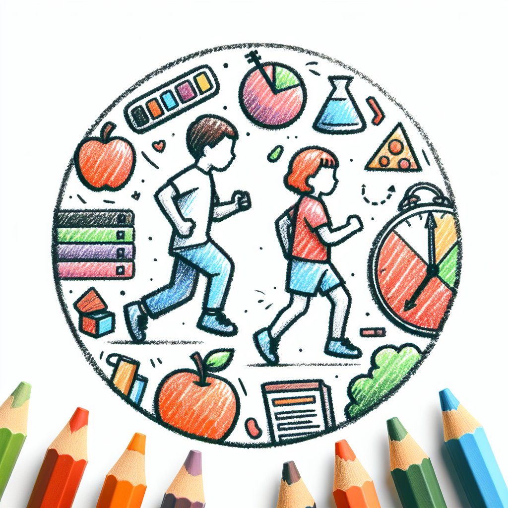 Pastelková ilustrace znázorňující téma: Zdraví dětí