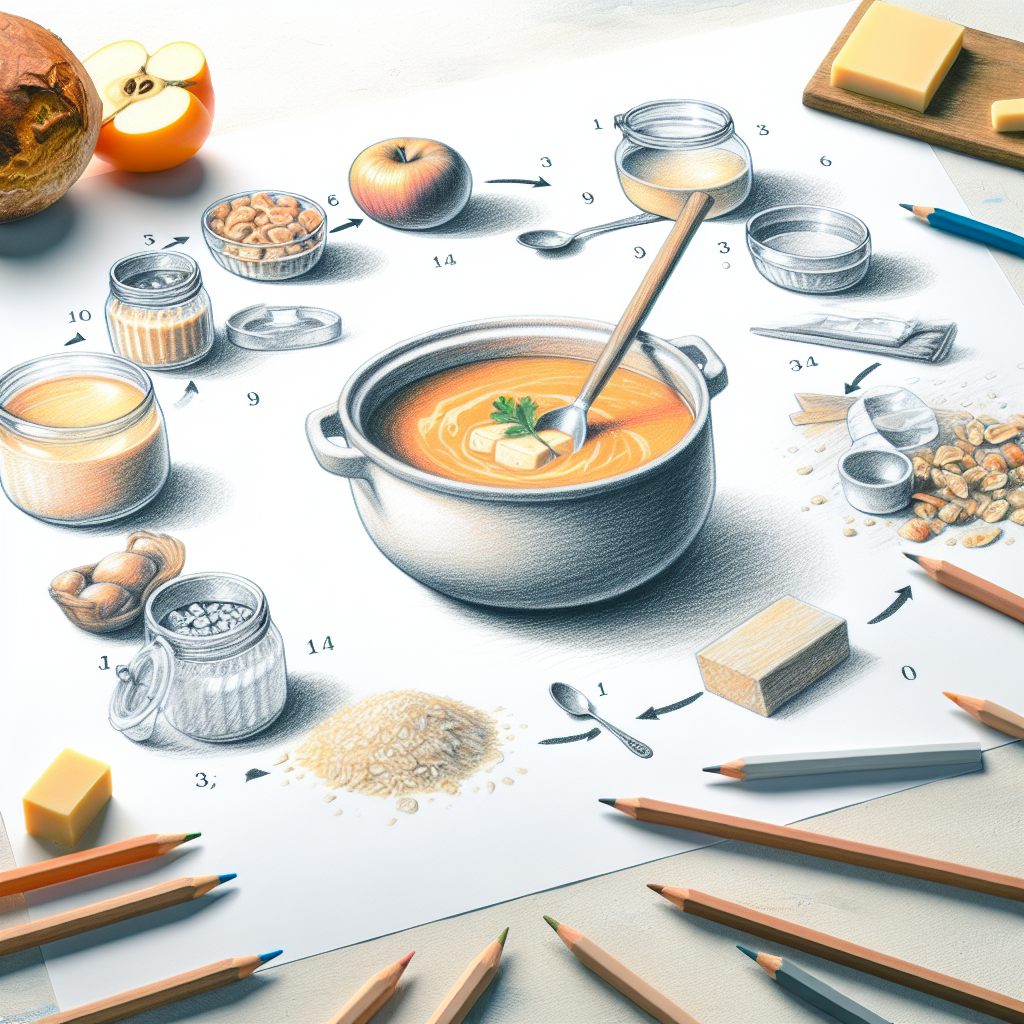 Pastelková ilustrace znázorňující téma: Recepty