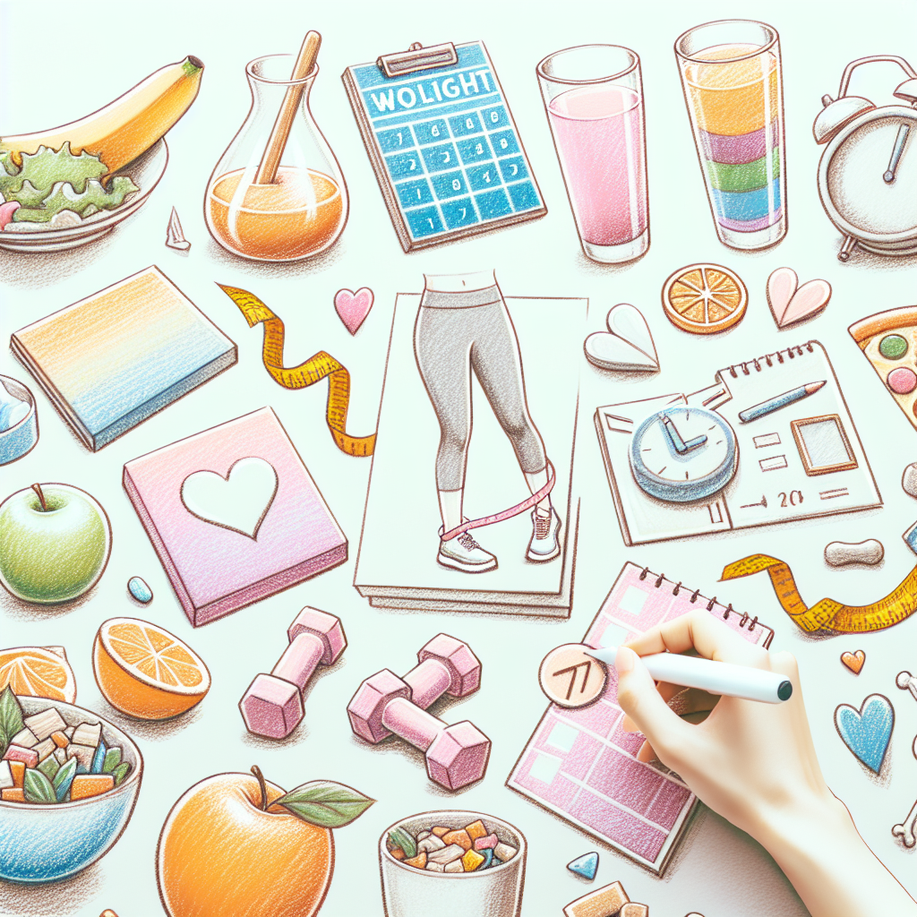 Pastelková ilustrace znázorňující téma: Hubnutí a zdraví