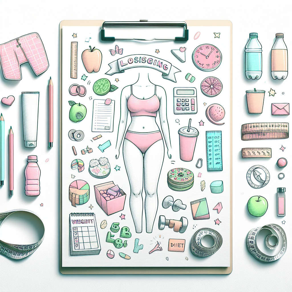 Pastelková ilustrace znázorňující téma: Hubnutí