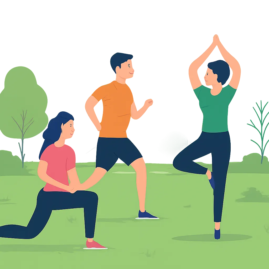 Ilustrace znázorňující téma: Zdraví a wellness
