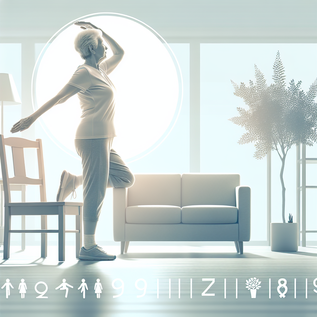 Ilustrace znázorňující téma: Cvičení pro seniory
