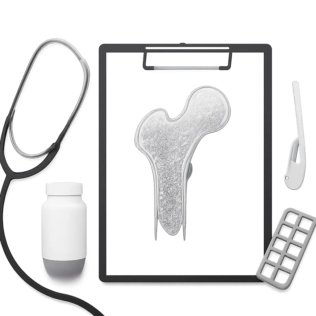 Ilustrace znázorňující téma: Osteoporóza