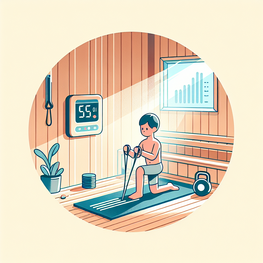 Ilustrace znázorňující téma: jóga pro děti rychlý trénink s gumami sauna