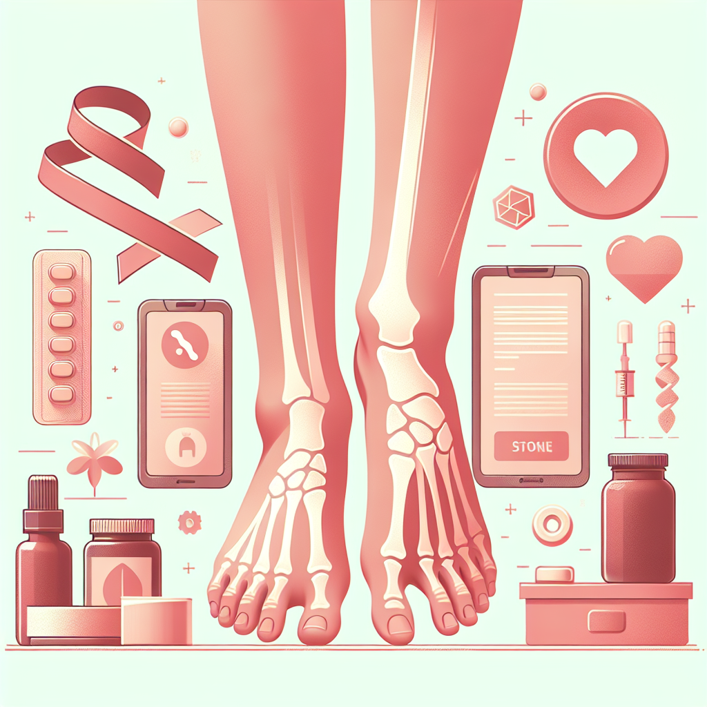 Ilustrace znázorňující téma: osteoporóza palce nohy
